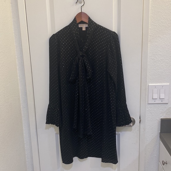 Michael Kors Black & Gold Shirt Dress Size S - Picture 3 of 5